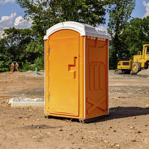 how often are the portable restrooms cleaned and serviced during a rental period in Berry